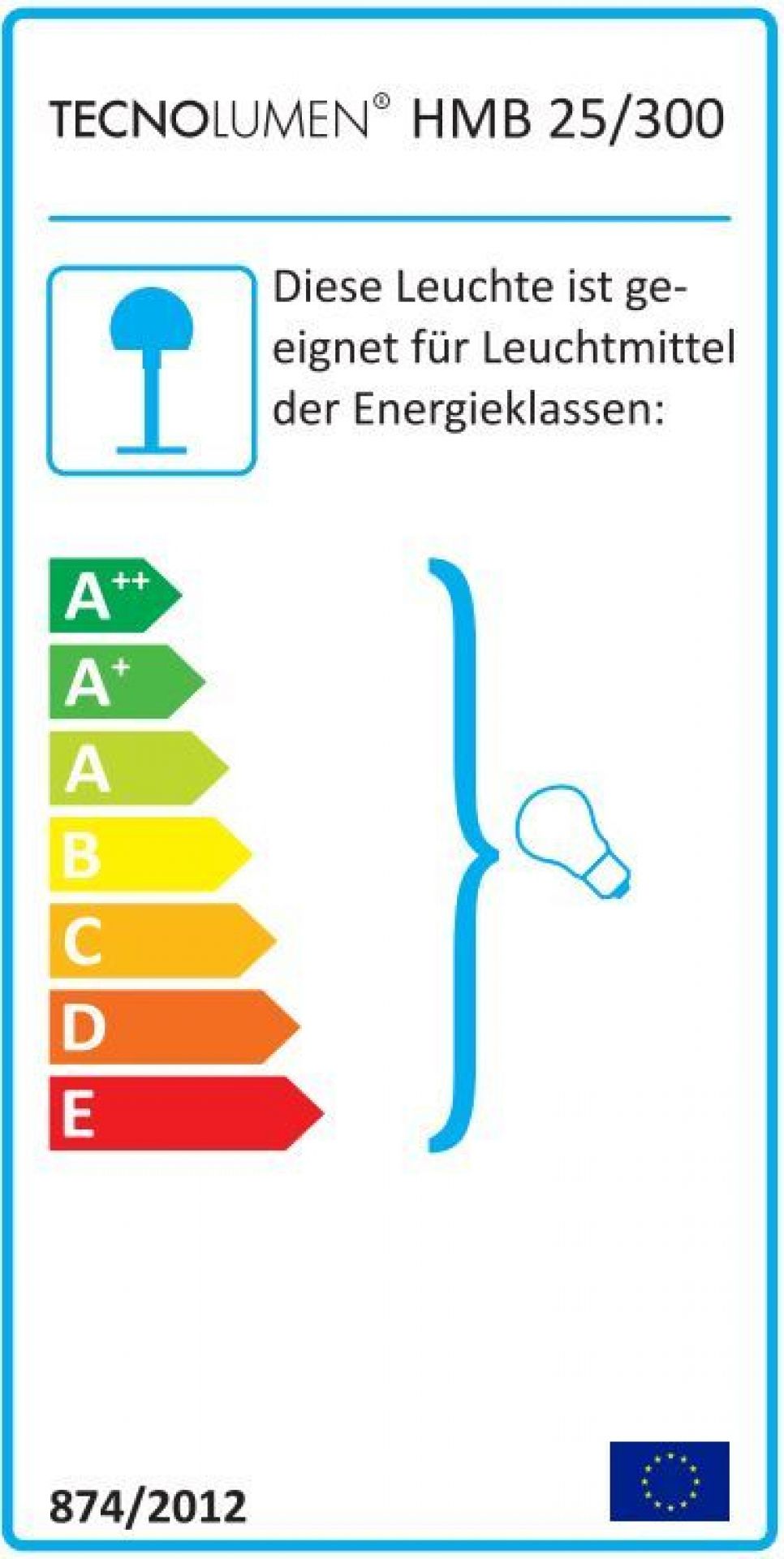 HMB 25/300 HMB25/300 Bauhaus Pendant Lamp Tecnolumen without pulley