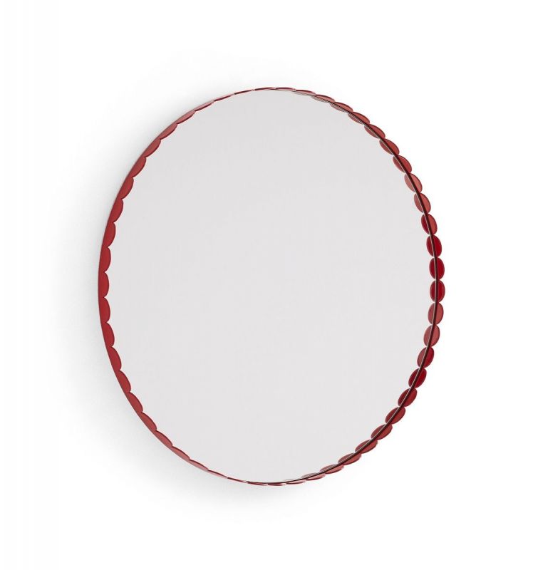 Arcs Mirror Round Red Hay