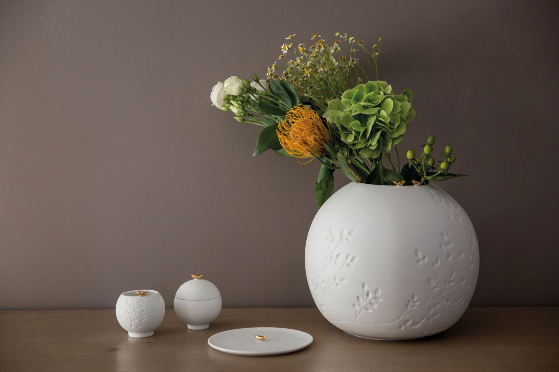 Golden birds vase wheels SINGLE PIECES