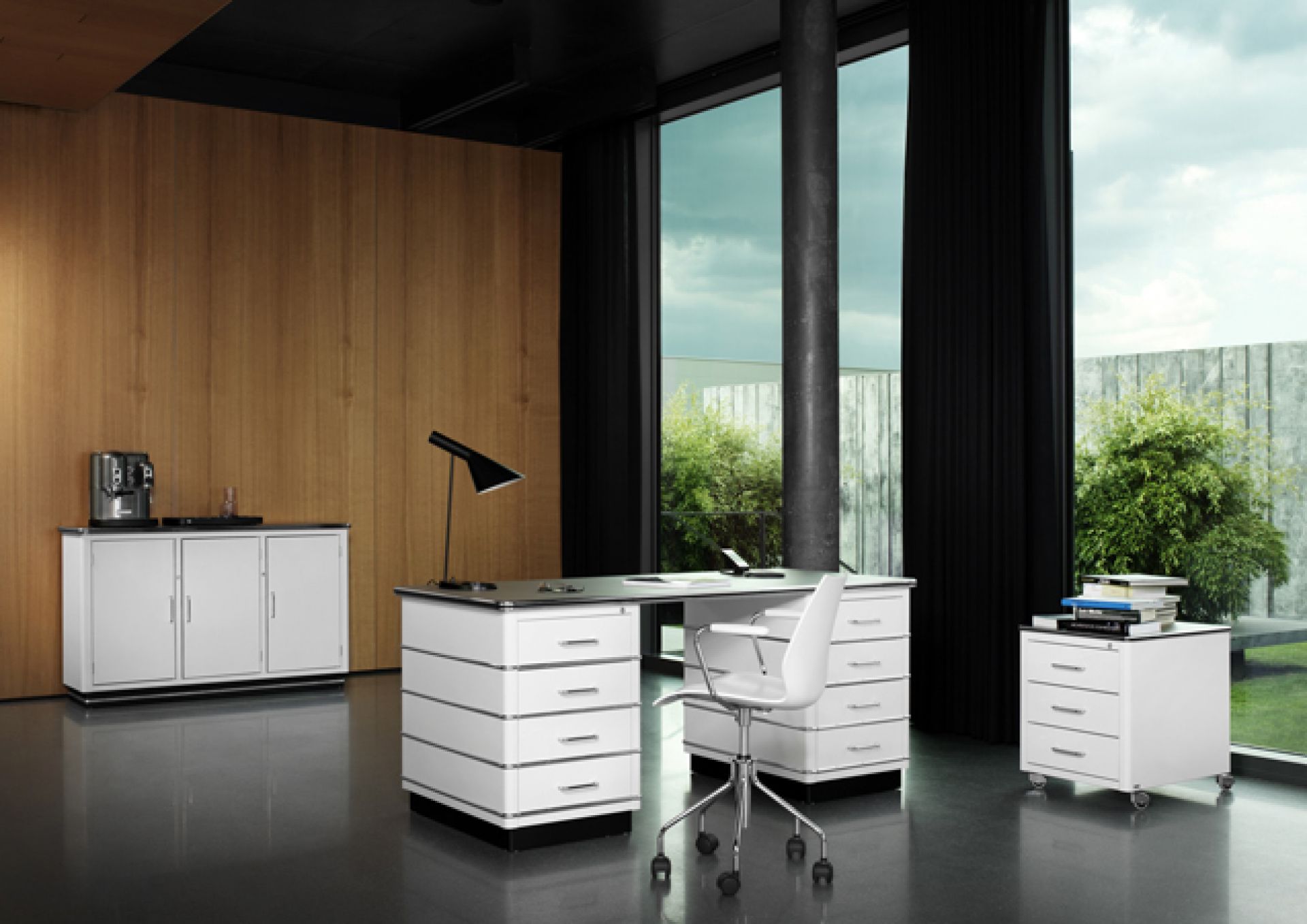 TB229 Classic Line Desk (with decoration) Müller Möbelfabrikation