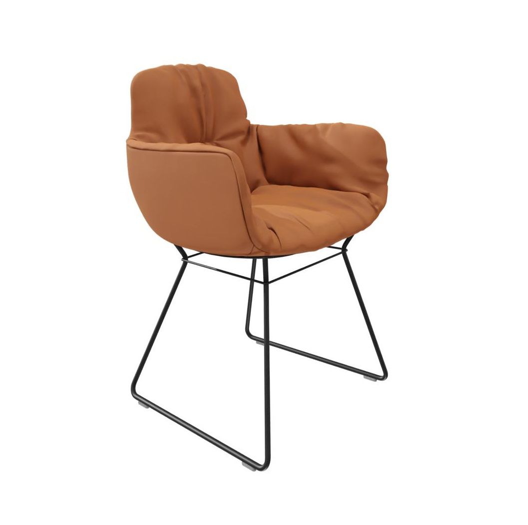 Leya chair high armrest leather Sahara Freifrau Manufaktur PREFERRED COMBINATION