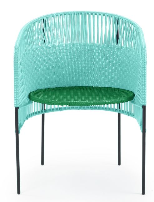 Caribe Dining Chair Outdoor ames Turquoise / Emerald green / Black