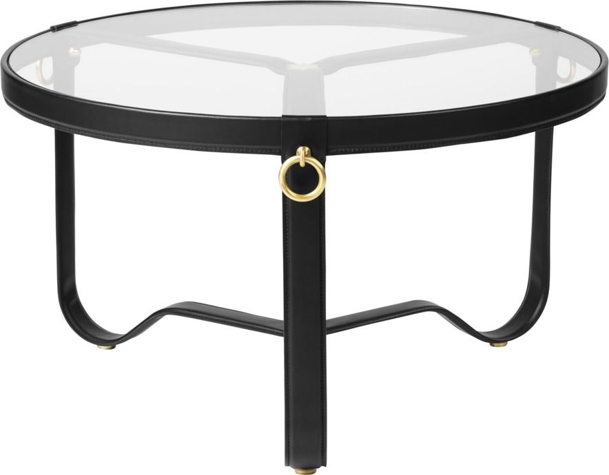 Adnet Coffee Table Coffee Table Black Leather Gubi