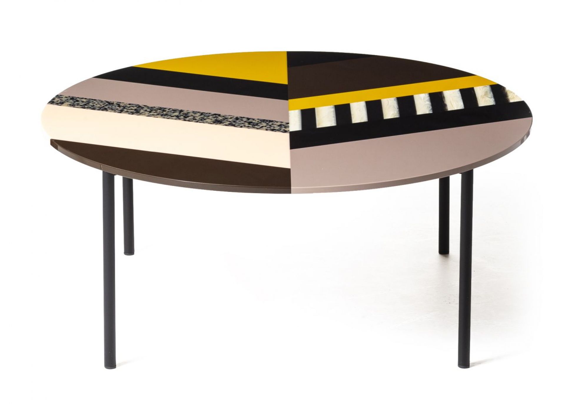 Fishbone table round yellow Moroso