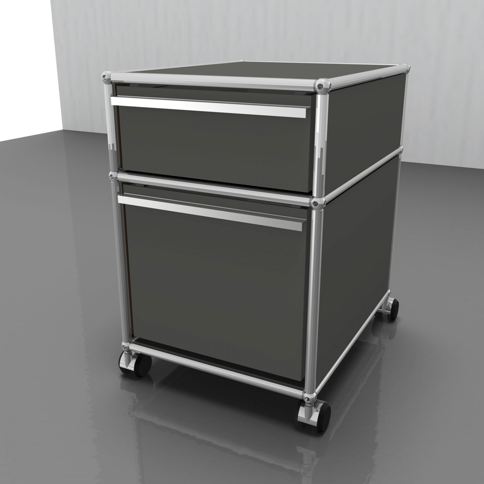 USM Haller Rollcontainer mit Hängeregistratur – mittelgrau