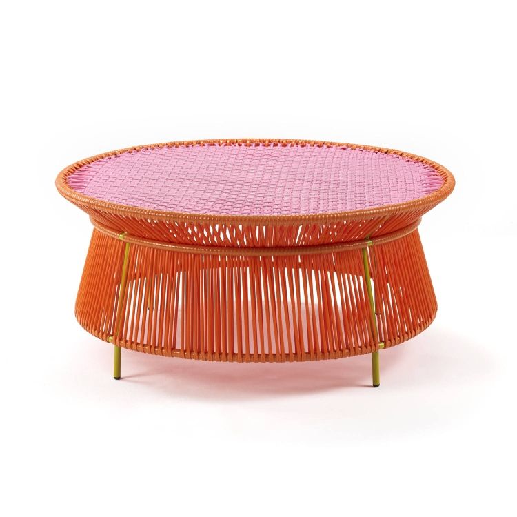 Caribe Low Side Table low outdoor ames Orange / Bubblegum Pink / Curry Yellow