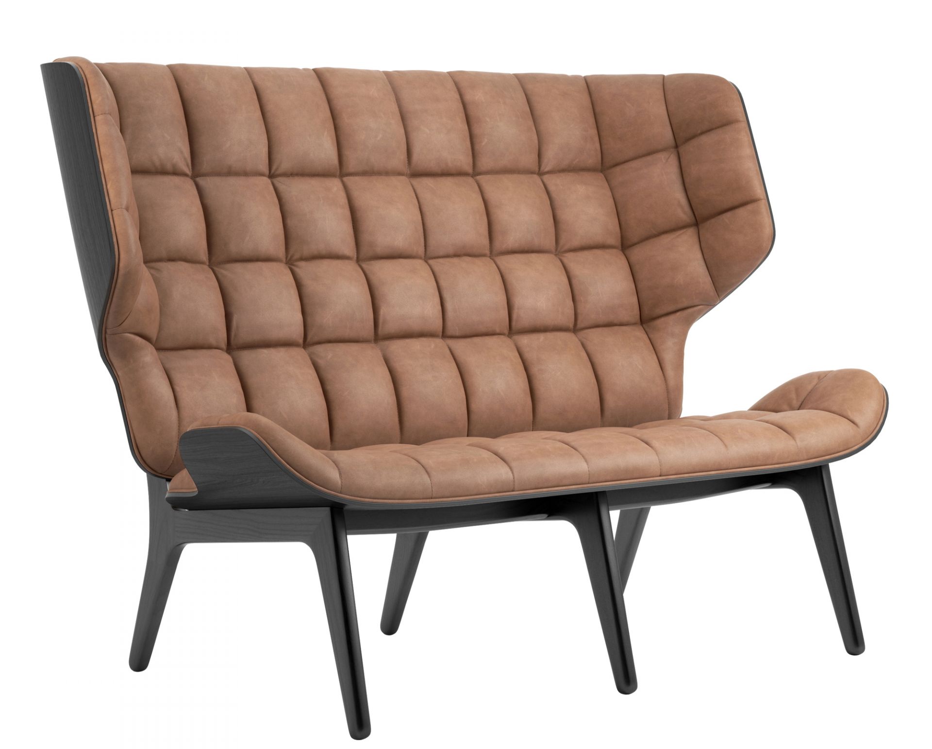 Mammoth Sofa Leather cover Norr11 Oak black Dunes Leather Camel