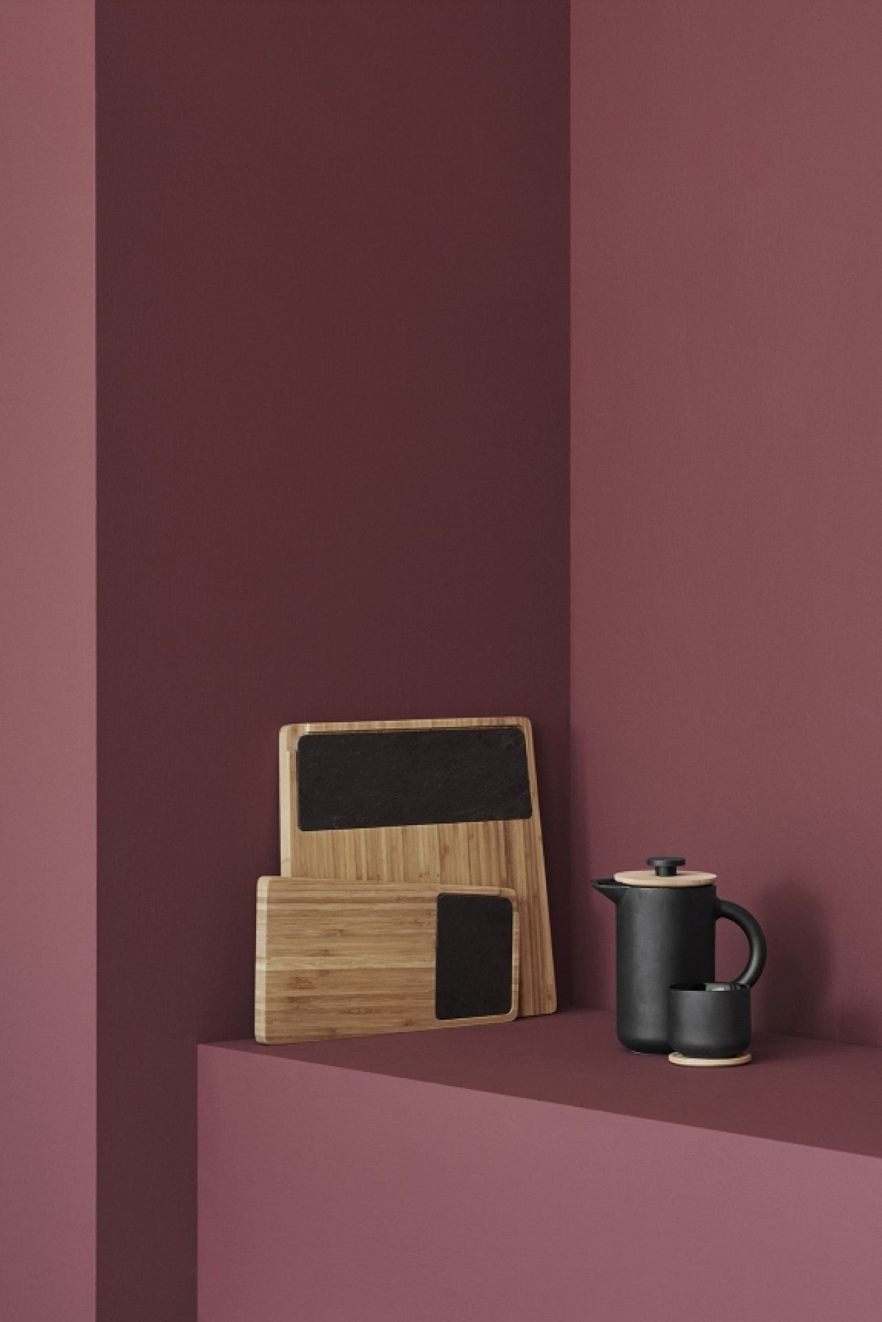 Theo Tea Mug with Coaster Black Stelton SINGLE PIECES