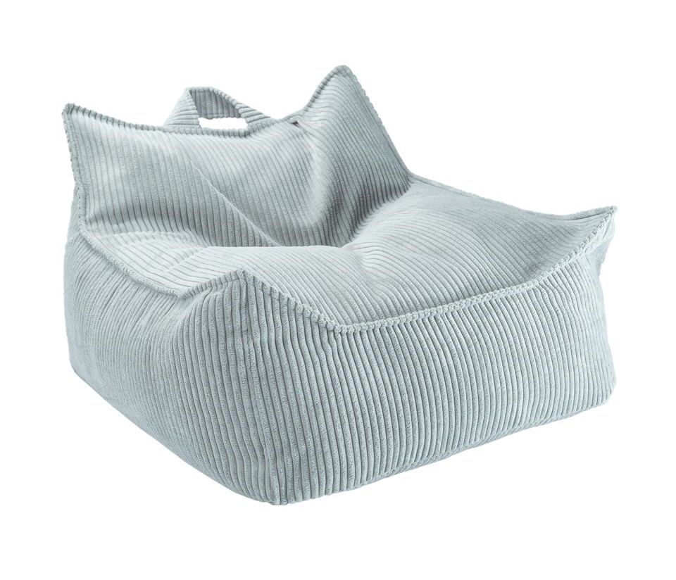 Children's beanbag armchair wide corduroy peppermint green Wigiwama
