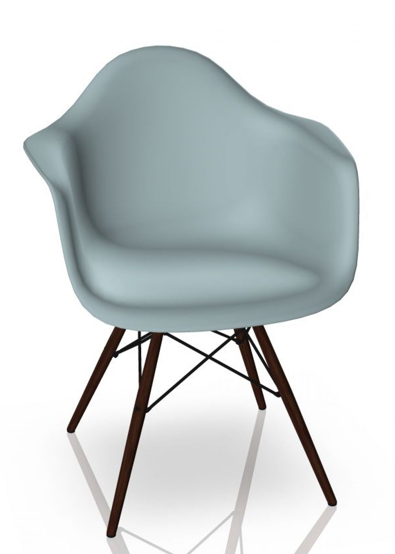 Eames Plastic Arm Chair DAW Chair Vitra Maple dark - Ice grey
