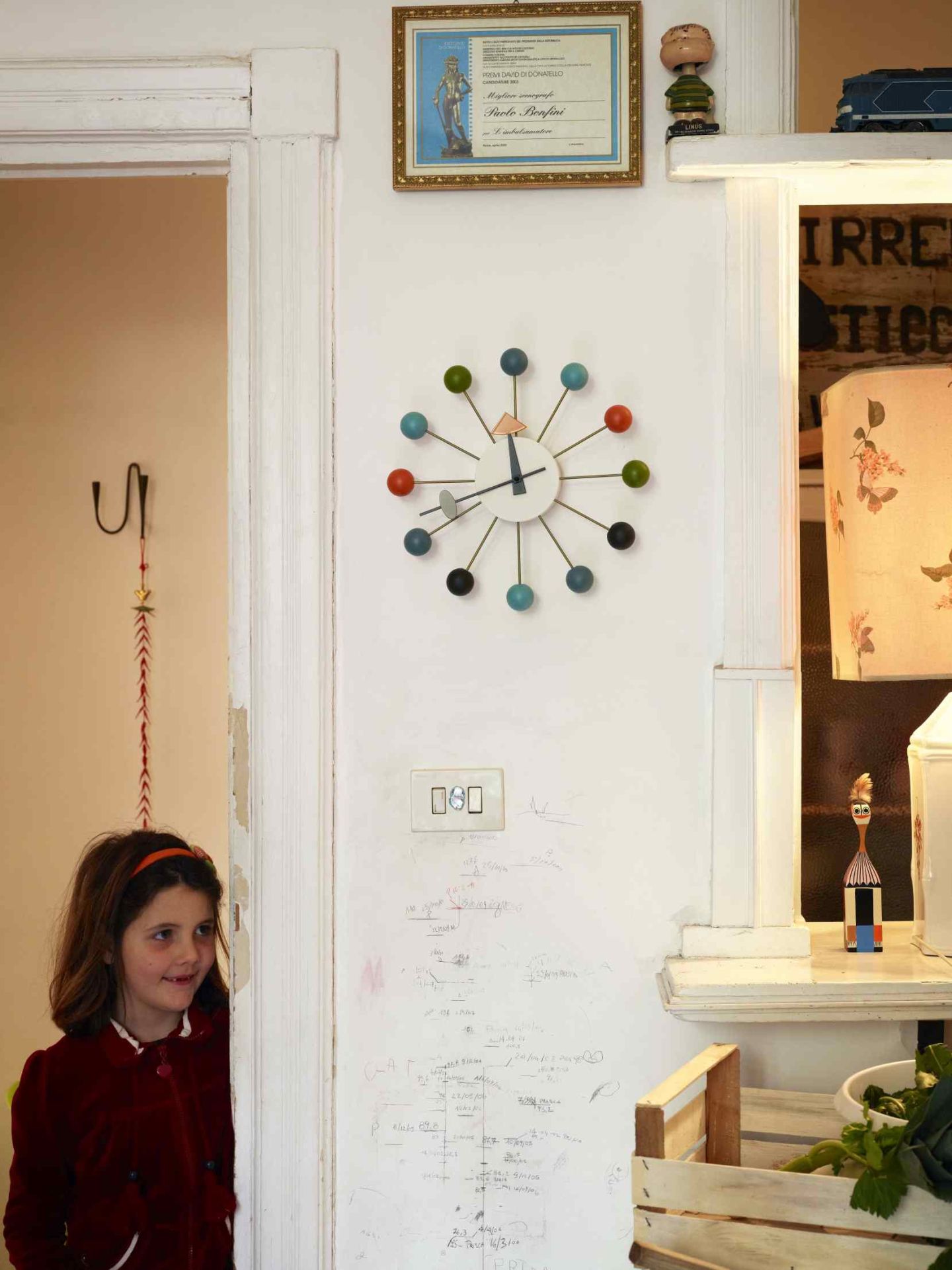 Ball Clock wall clock - multicoloured Vitra SINGLE PIECE