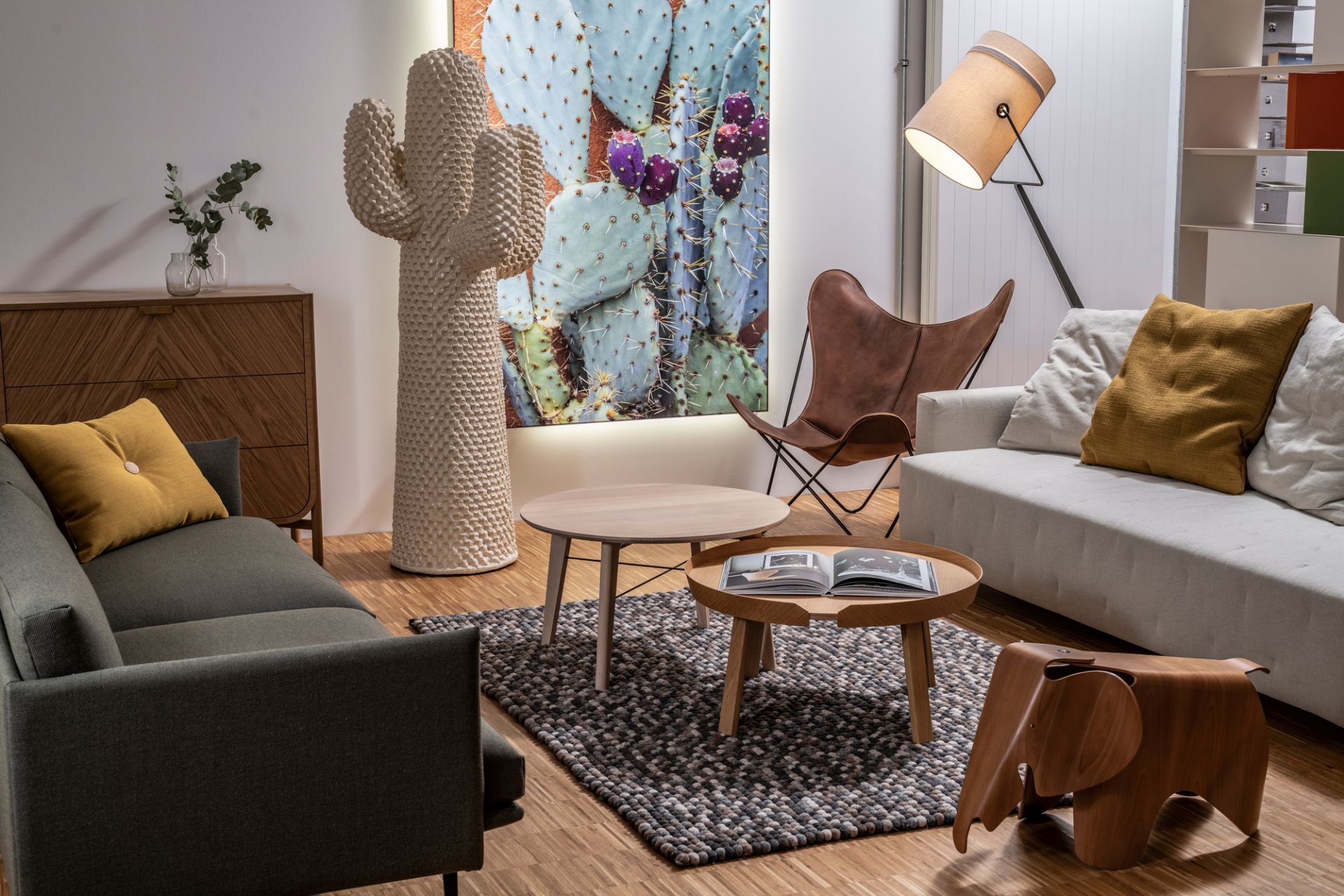 Eames Elephant Plywood Cherry Tree Stool Vitra