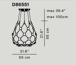 D86 Mesh Ceiling lamp Ø55cm - Cable length 1m Luceplan