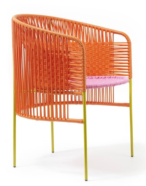 Caribe Dining Chair Outdoor ames Orange / Bubblegum Pink / Curry Yellow