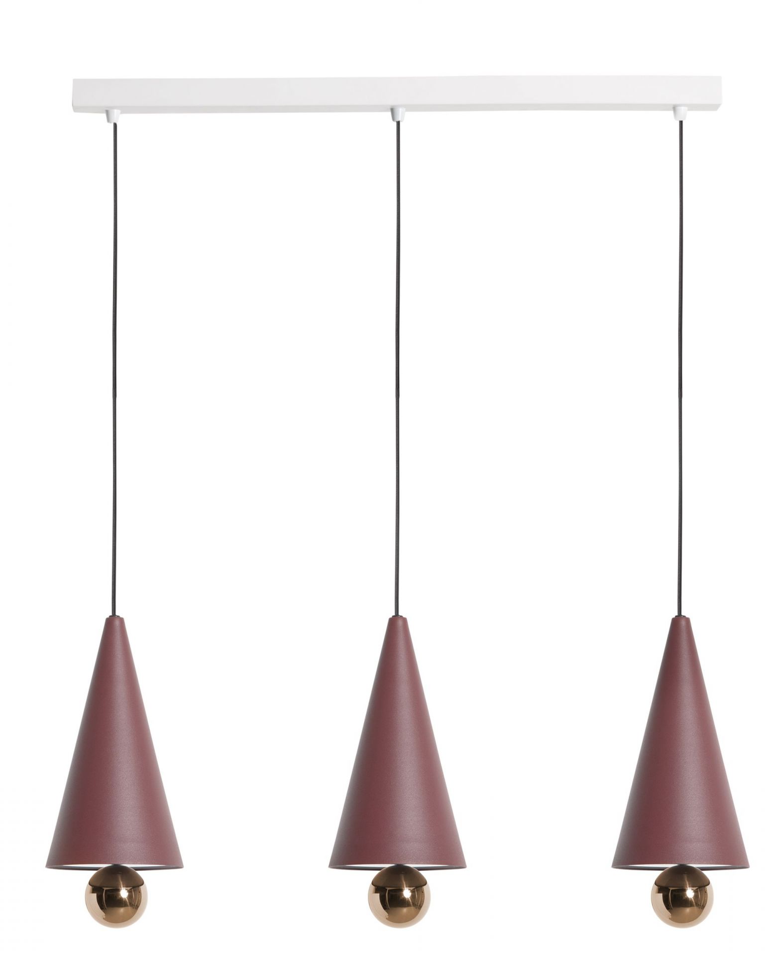 Cherry Pendant light Pendant light set of 3 Linear Petite Friture Brown red