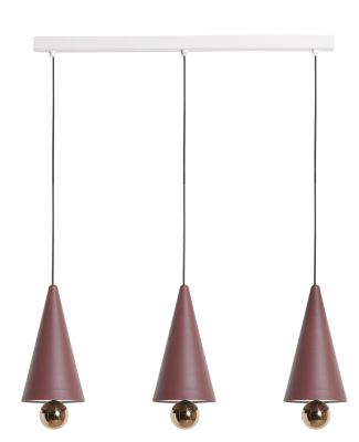 Cherry Pendant light Pendant light set of 3 Linear Petite Friture Brown red