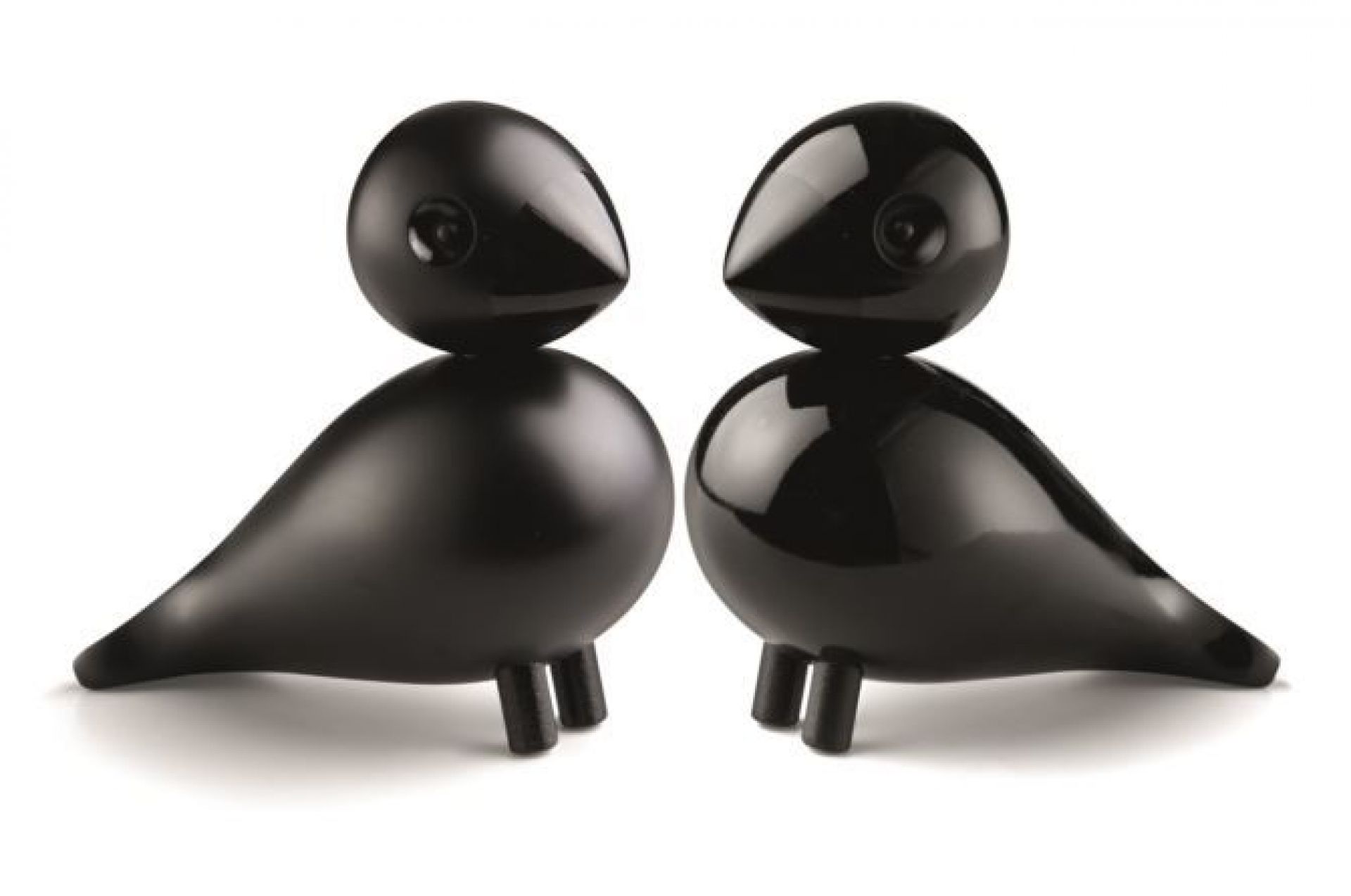 Lovebirds black wooden figures Kay Bojesen