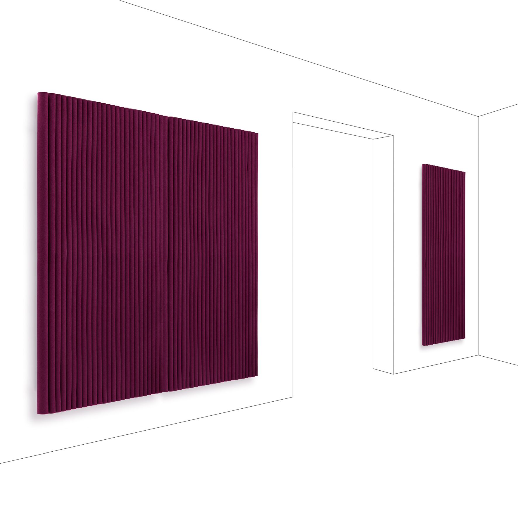 Wave wall module portrait format incl. 4 wall brackets Hey Sign