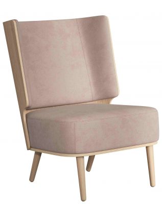 Serena Lounge Chair natural oak novoform Dusty rose