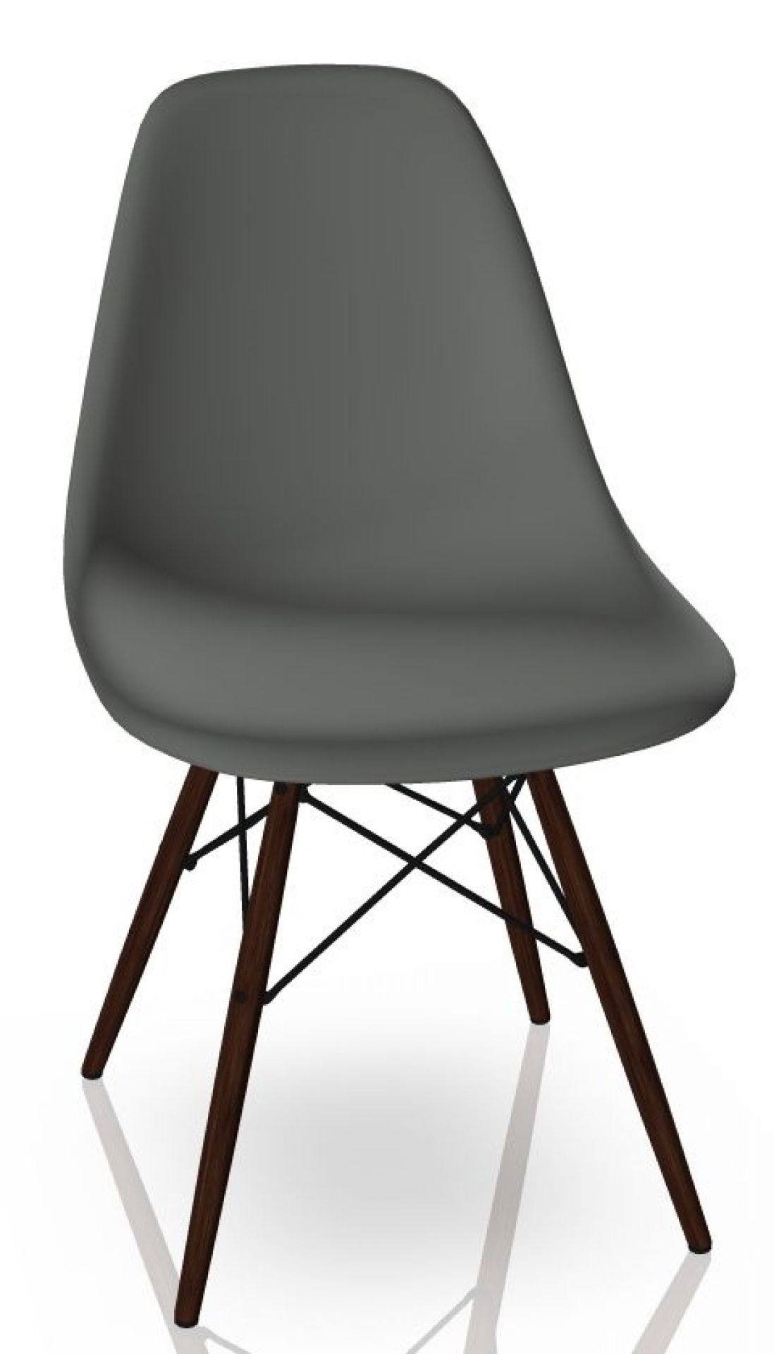Eames Plastic Side Chair DSW Chair Vitra Maple dark - Granite grey
