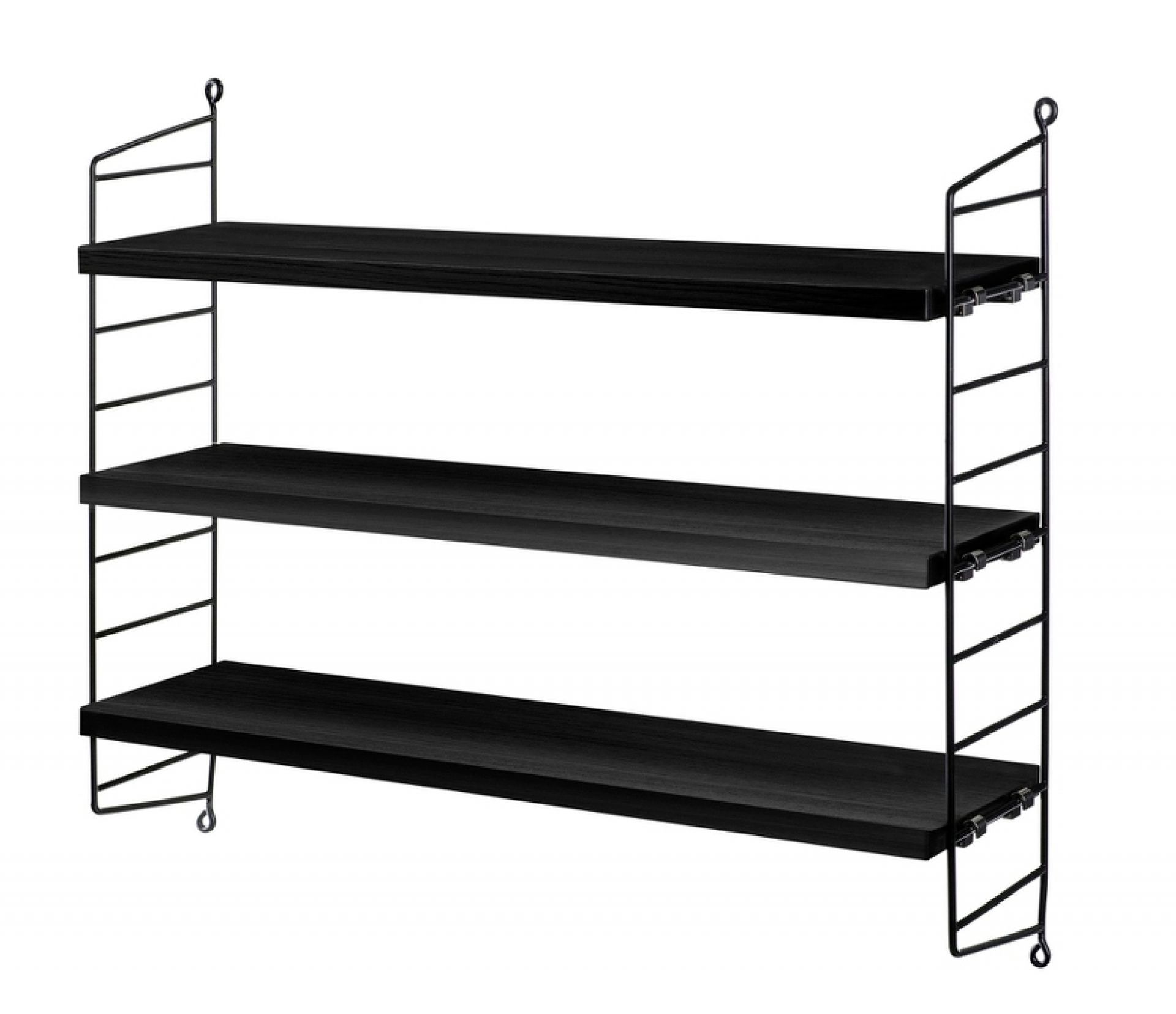 String Pocket Shelf String Furniture Black stained Ash - Black