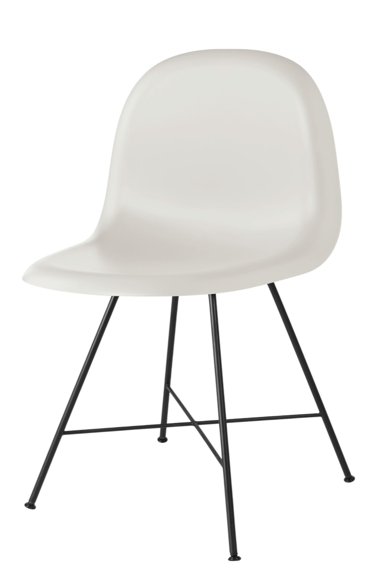 3D Dining Chair Plastic Shell Alabaster White - Felt glides Gubi