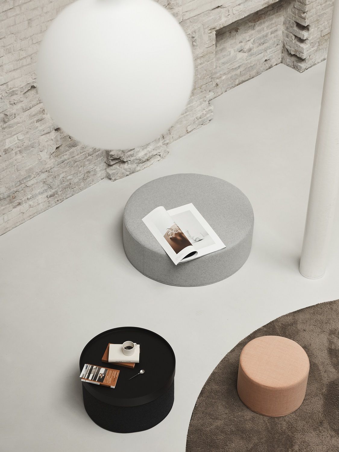 DRUM Tray large Ø62 cm black for Drum Stool Softline SINGLE PIECES