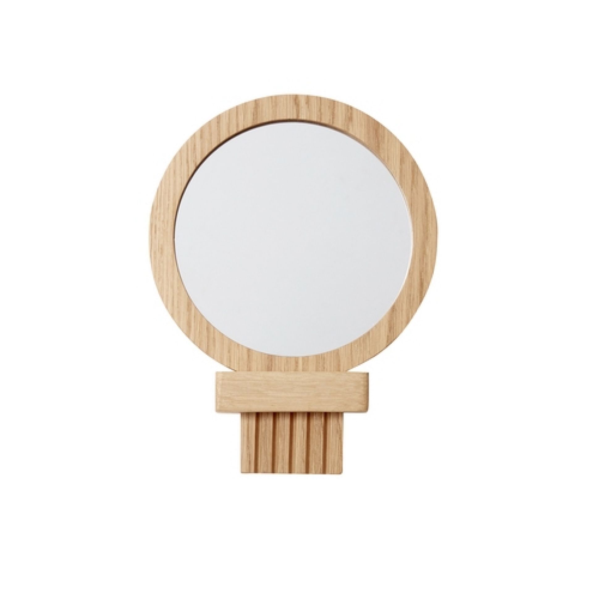 Wall mirror Oak Glass Hübsch Interior SINGLE PIECES