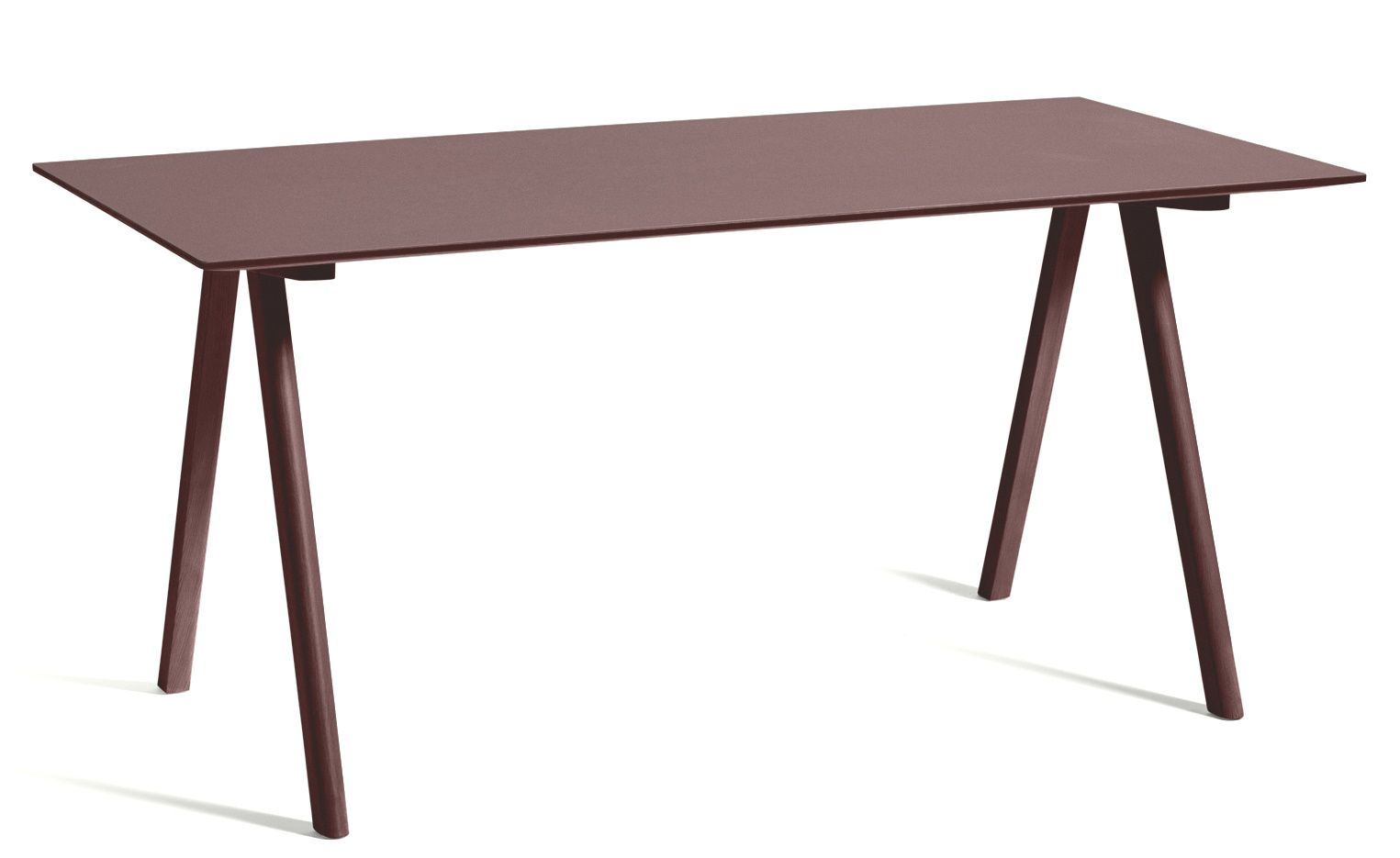 Copenhague Desk Table CPH 10 Hay Oak bordeaux water-based lacquer / top linoleum bordeaux MDF edge