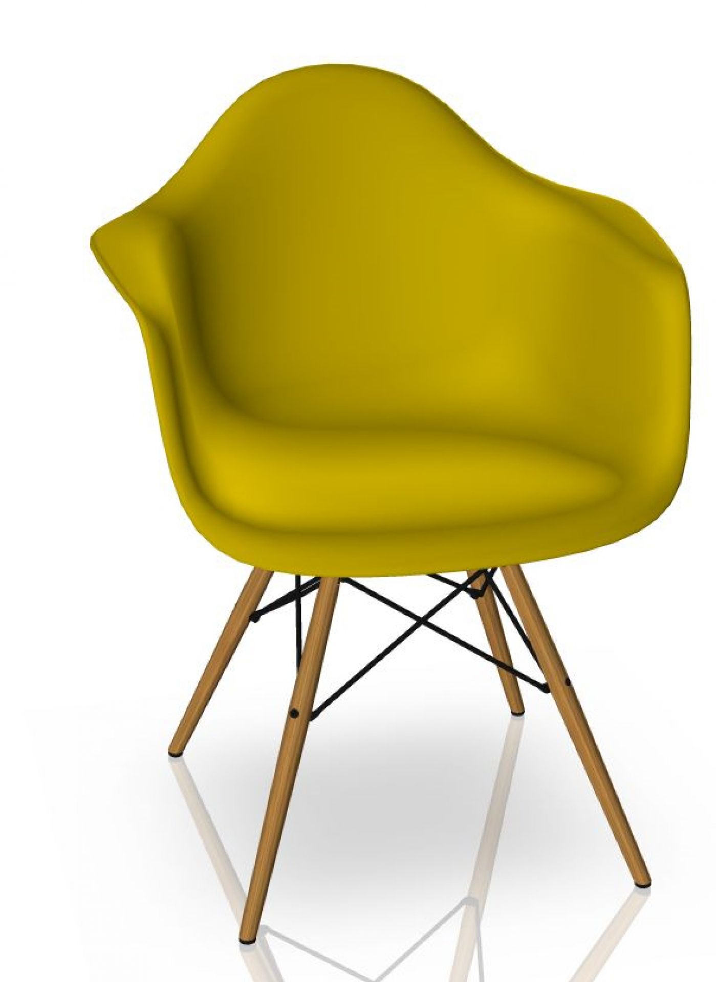 Eames Plastic Arm Chair DAW Chair Vitra Ash - Mustard