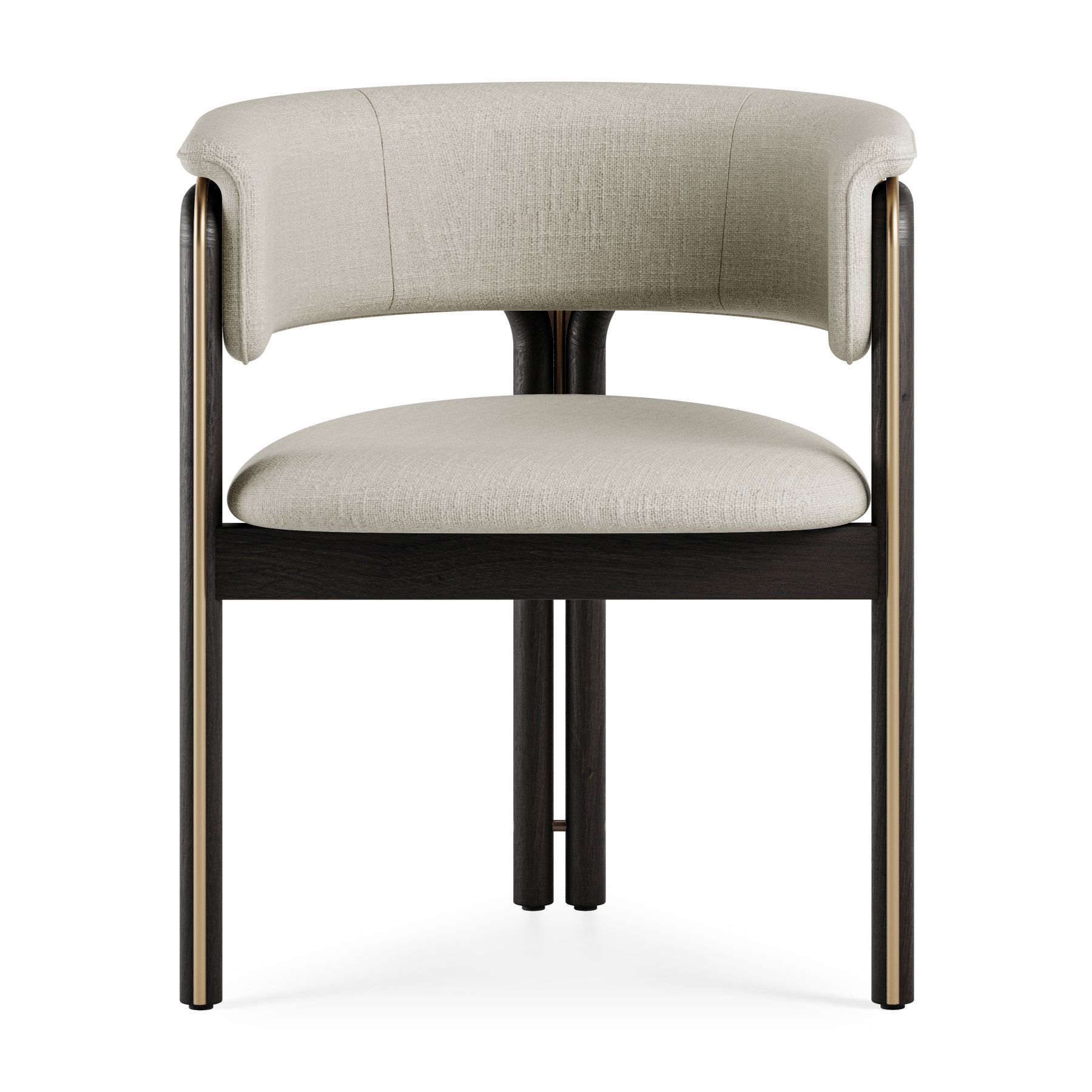 Volita Chair Brass colors - beige Chenille Morpho
