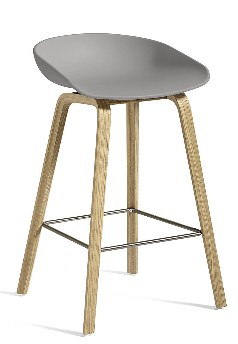 About a Stool AAS32 / AAS 32 Bar stool Low Hay Concrete grey - water-based lacquer