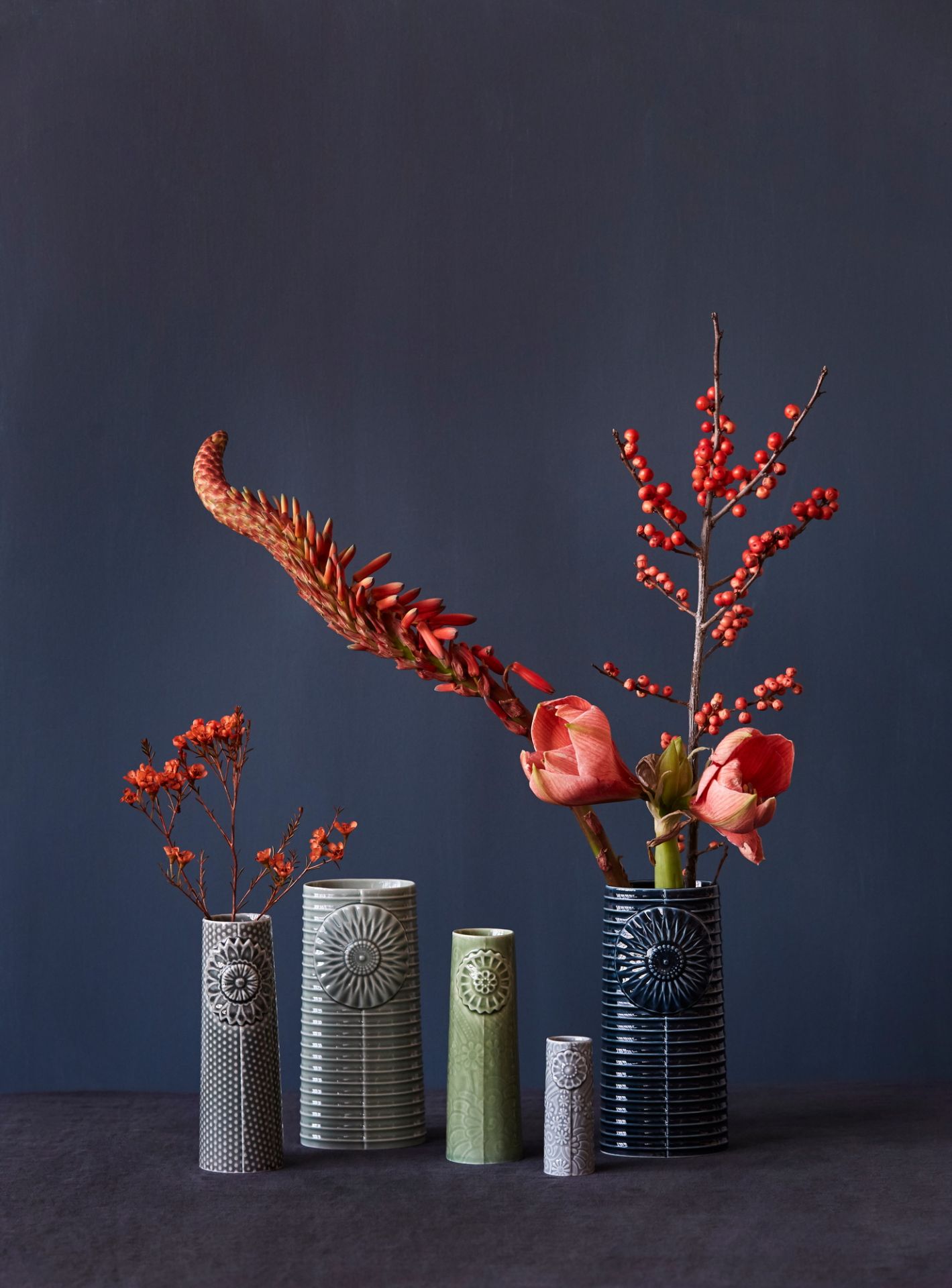 Pipanella Flower blue grey vase micro Dottir SINGLE PIECES