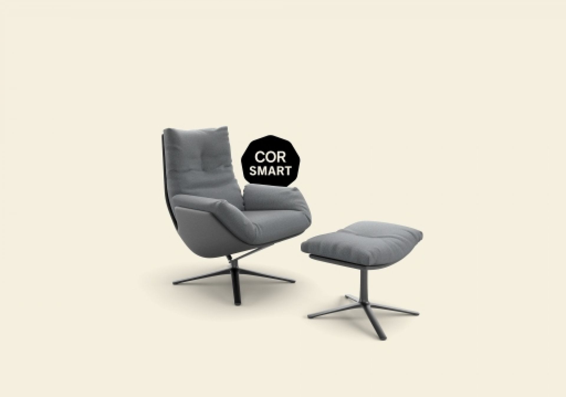 Cordia Lounge Chair with Stool Preferred combination 286 Cor QUICK SHIP