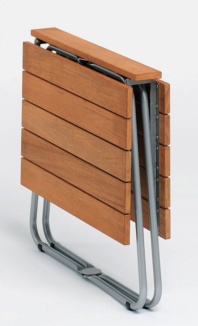 Balcony Folding Table Stainless Steel Frame Teak Weishäupl