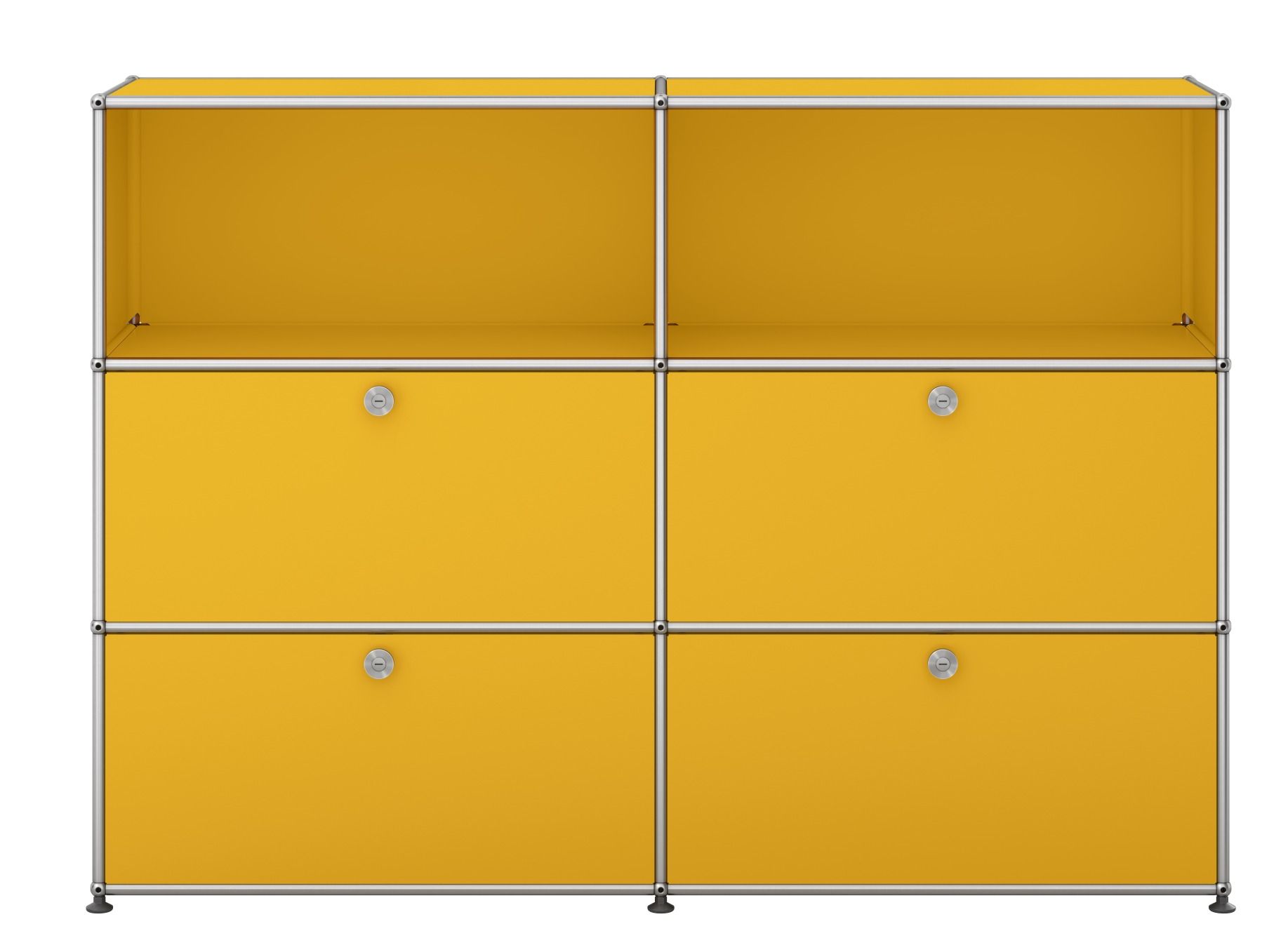 USM Haller sideboard / highboard with 4 flaps - QUICK SHIP golden yellow
