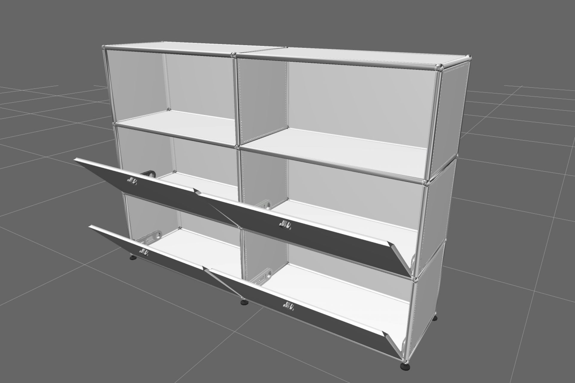 USM Haller Highboard 4 Flaps / 2 Open Pure white - FAST DELIVERY     
