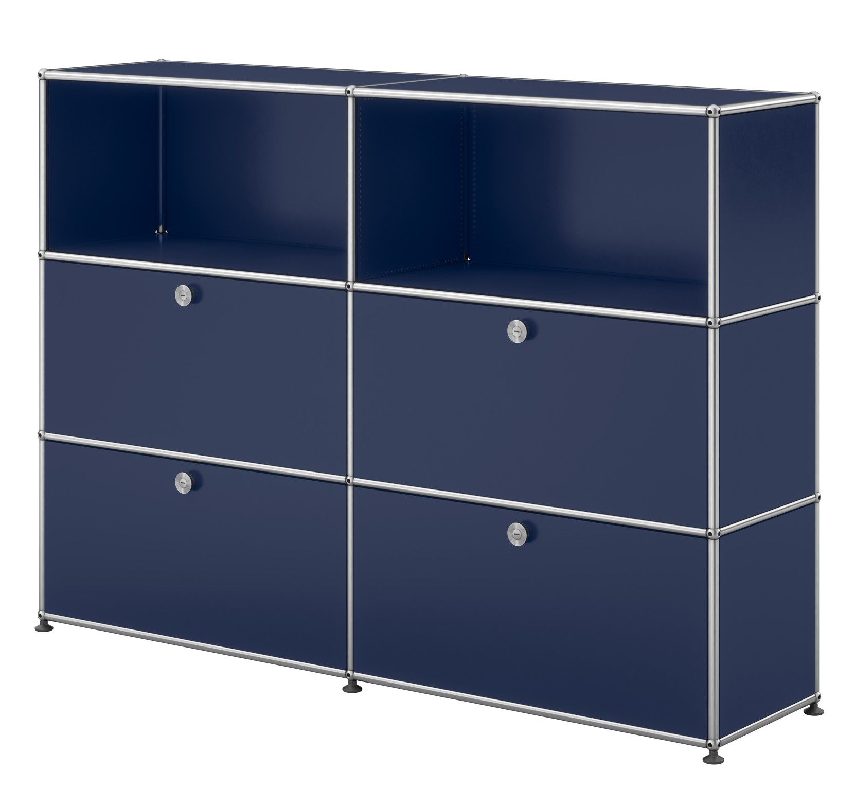 USM Haller sideboard / highboard with 4 flaps - QUICK SHIP steel blue
