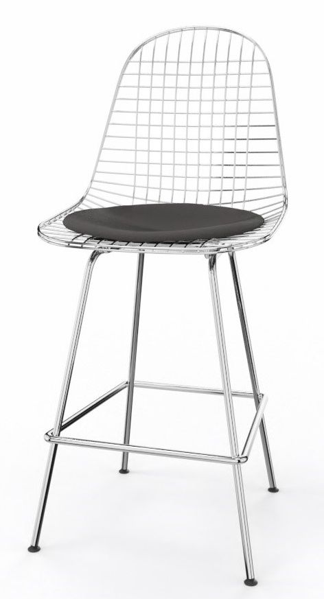 Eames Wire Bar Stool Bar stool High with seat cushion Vitra 