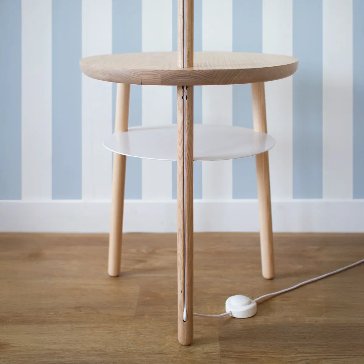Josette side table / floor lamp Ash matt and white Hartô SINGLE PIECES