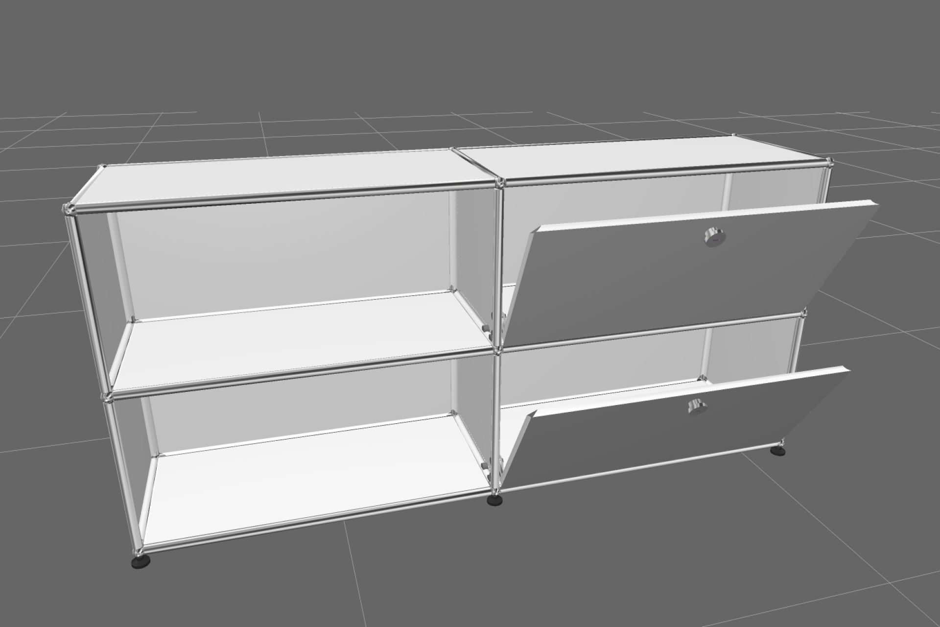 USM Haller Sideboard 2 Open / 2 Flaps Right Pure white - FAST DELIVERY