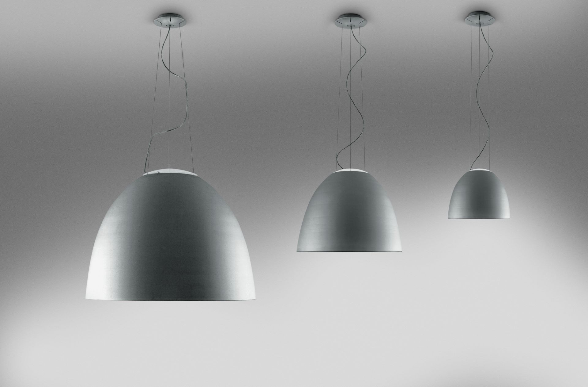 Nur Mini pendant light aluminum grey Artemide