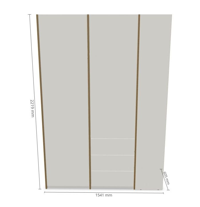 MODULAR PLUS wardrobe combination with add-on shelf on the right and 3 drawers Müller Möbelwerkstätten