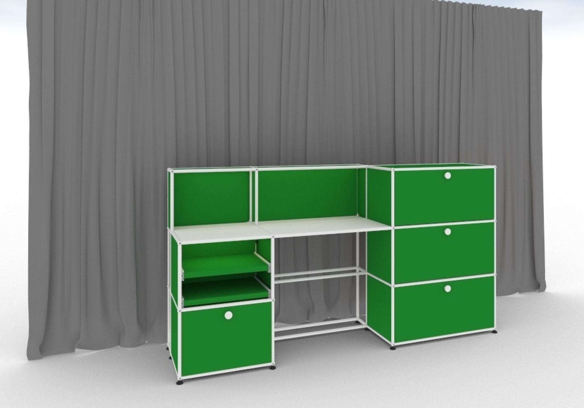 E worktable illuminated green USM Haller