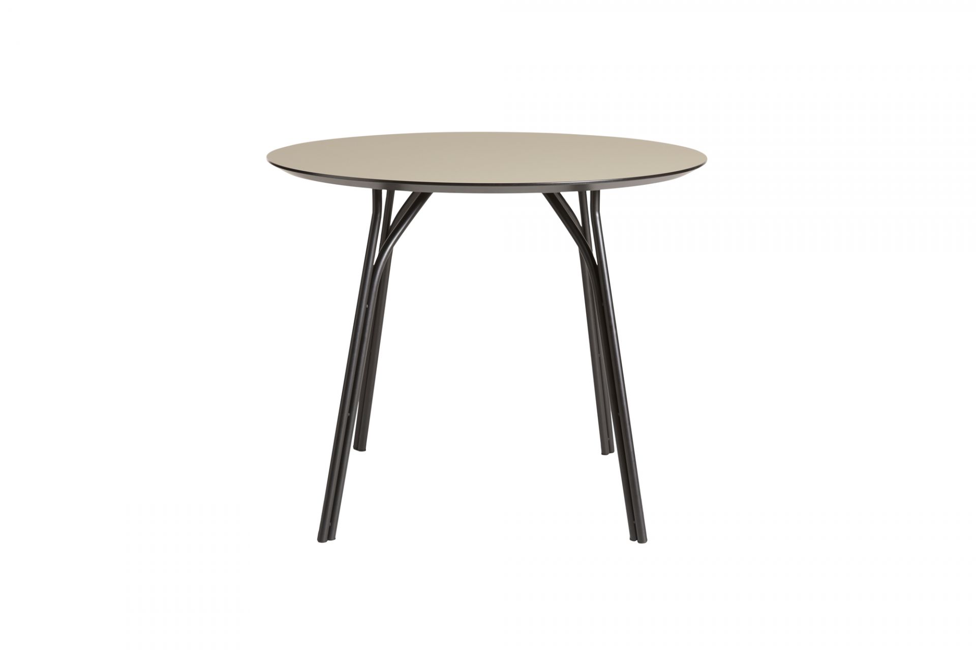 Tree Dining Table Ø90 Tabletop Beige Legs Black Woud