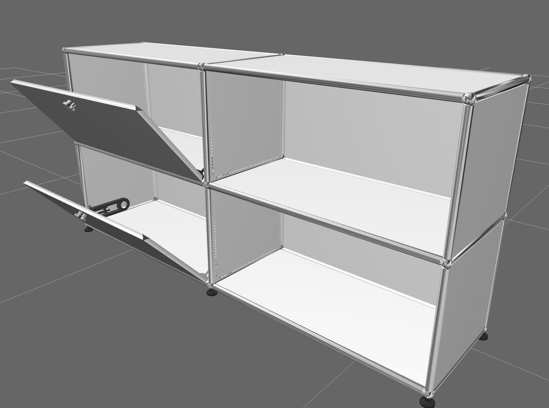 USM Haller Sideboard 2 Open / 2 Flaps left Pure white - FAST DELIVERY