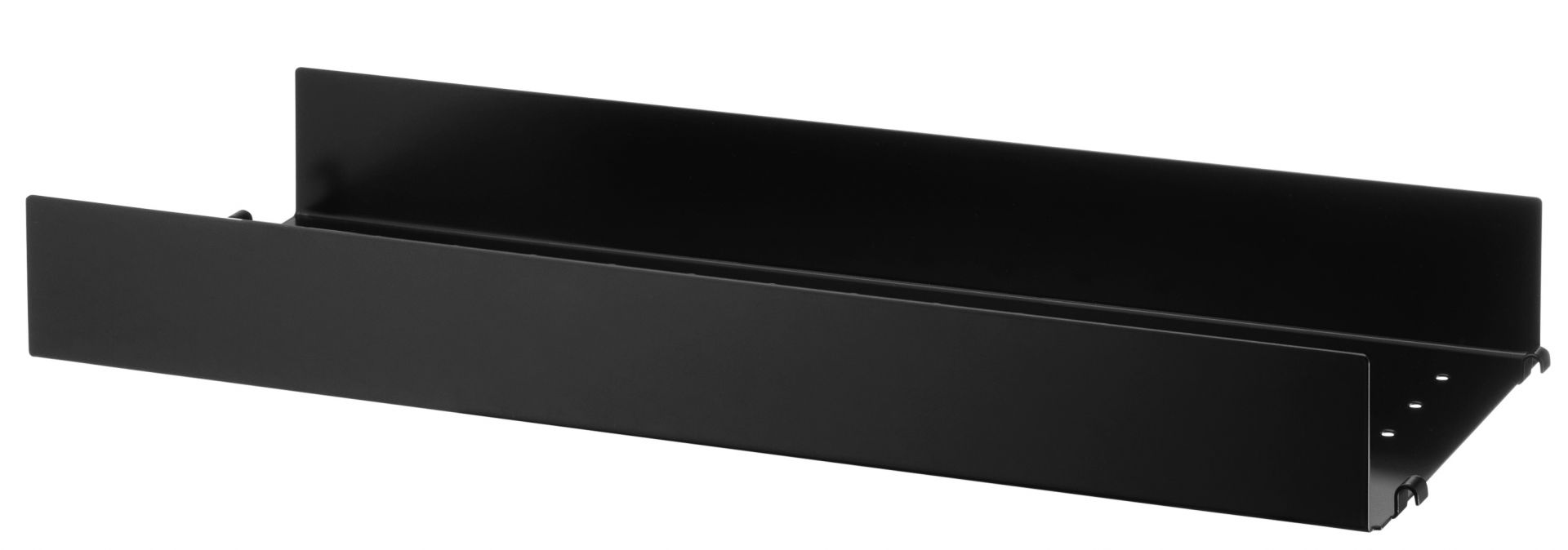 Single Piece Metal Shelf High Edge W 58 cm String Furniture Black