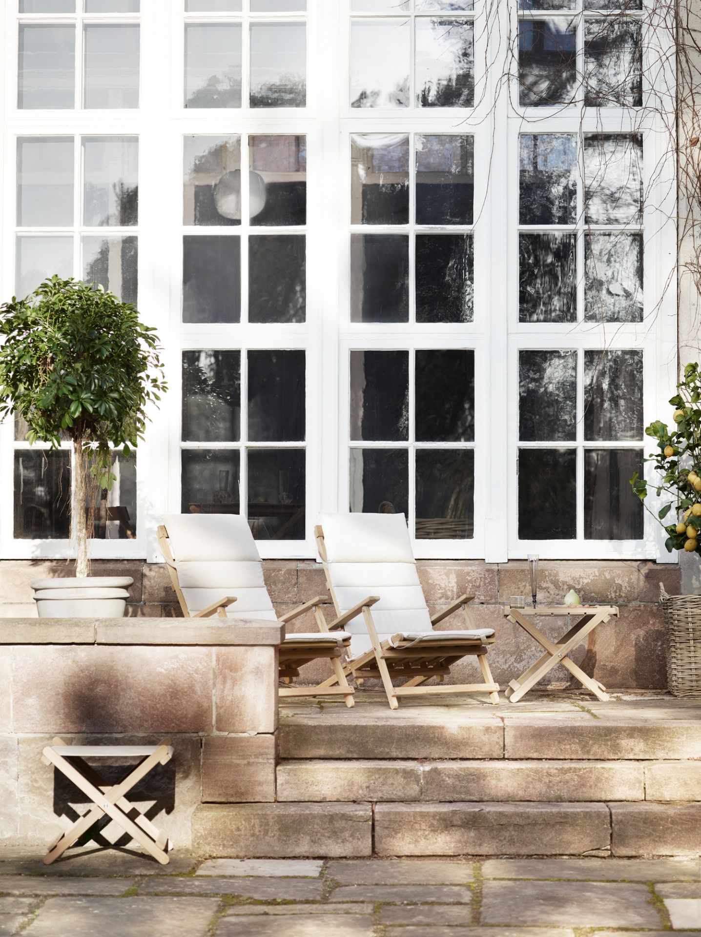 Mogensen deck chair incl. cushion outdoor Carl Hansen &amp; Søn