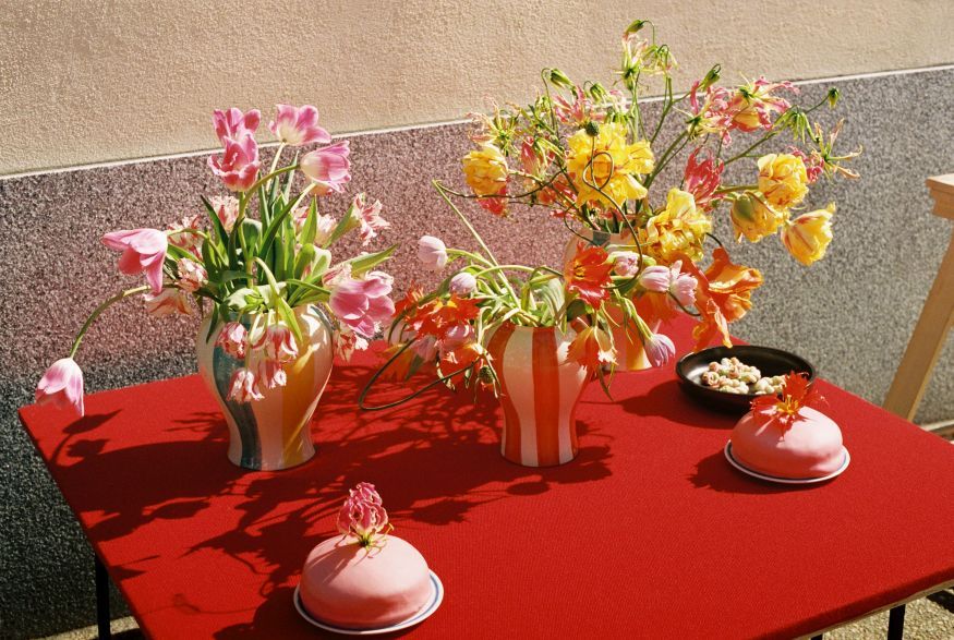 Sobremesa Strip Vase Red Hay SINGLE PIECES