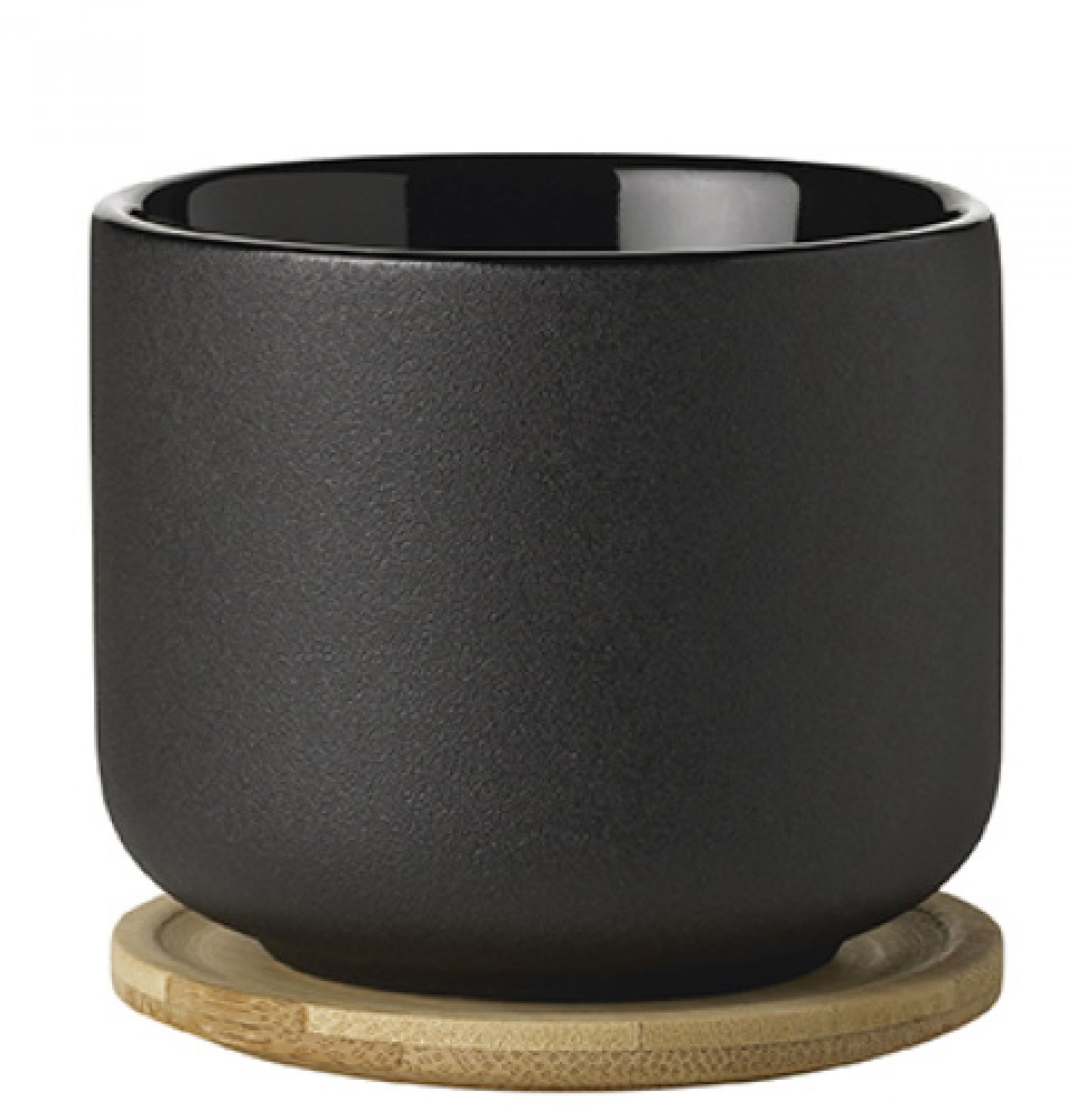 Theo Tea Mug with Coaster Black Stelton SINGLE PIECES